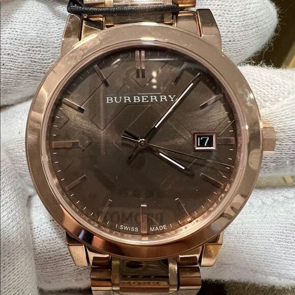 NIB Brown Dial Rose Gold Burberry Watch - Picture 1 of 16